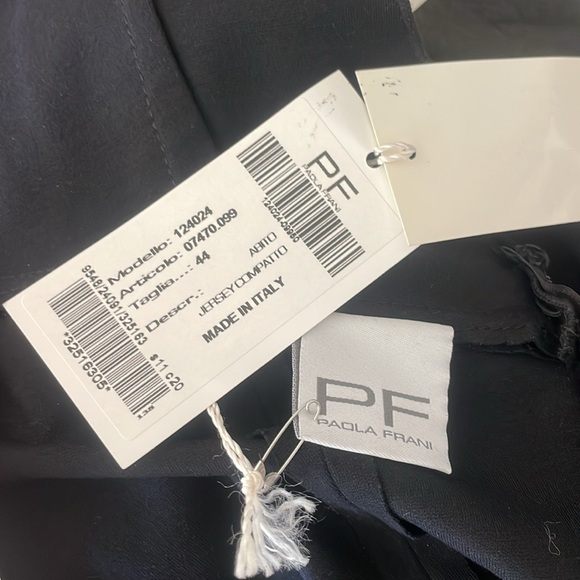 NWT - PF Paola Franzi little black dress w/lace trim - size 44(fits like an S/M) - Picture 7 of 9